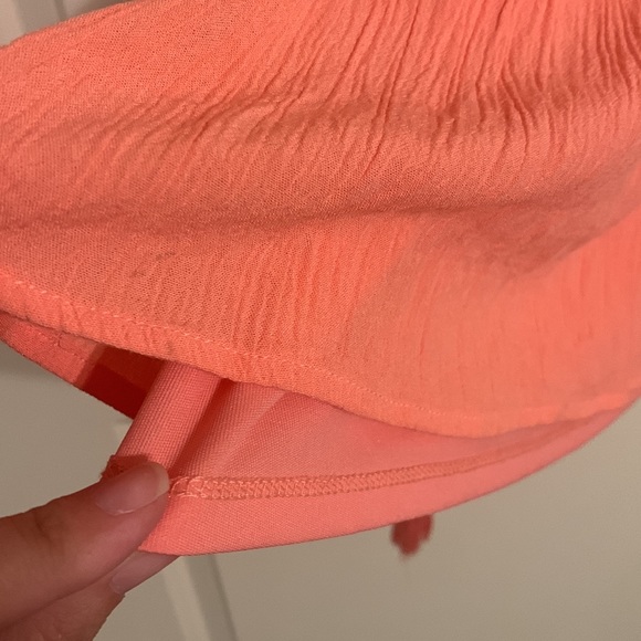 Peach 🍑 Lace Chiffon Dress with Belt - Picture 5 of 8